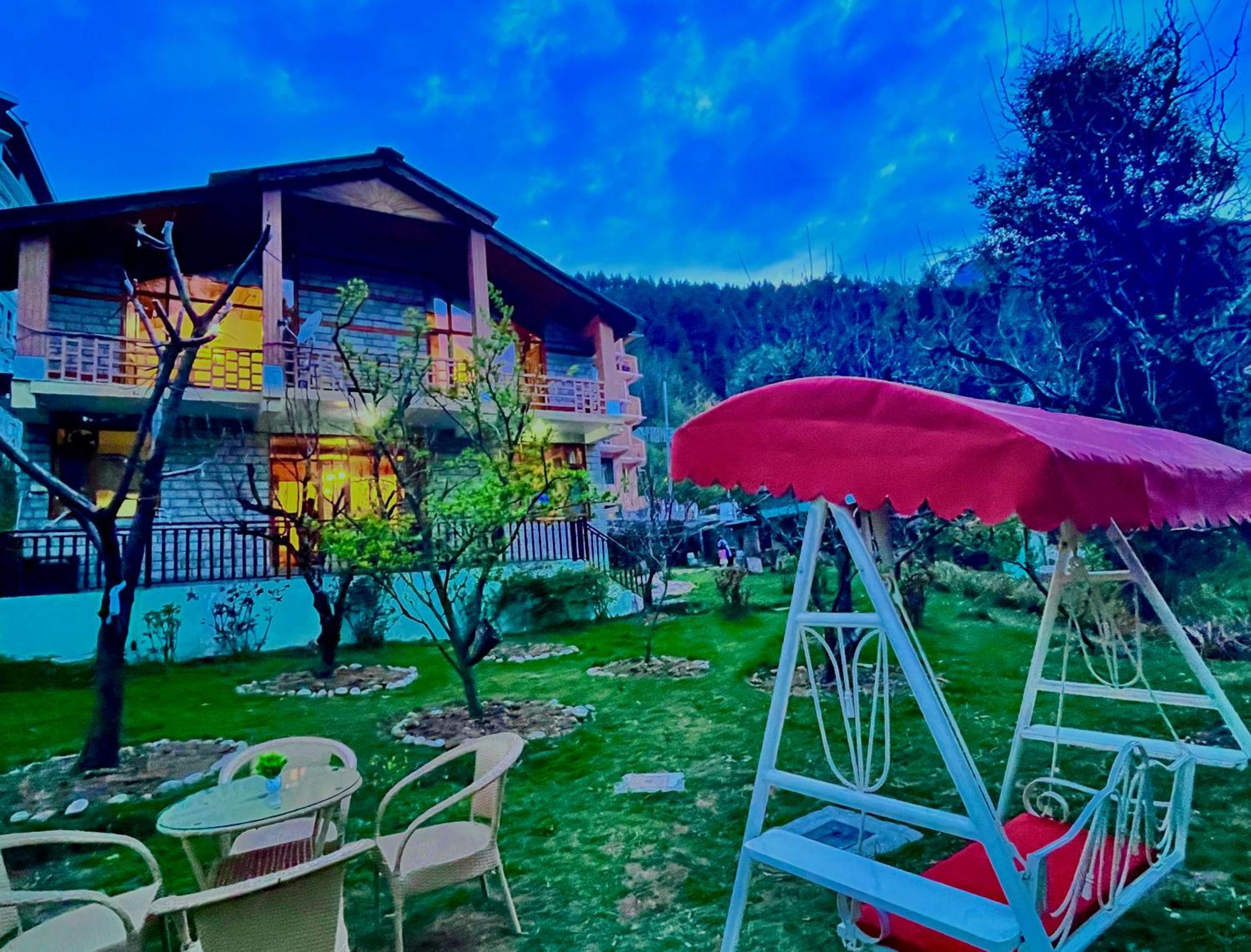 The Manu Emerald # Farmhouse # Top Selling Cottage In Manali # Peaceful Heritage Cozy Stay # Lawn With Bonfire # Most Awarded Manāli Exterior foto